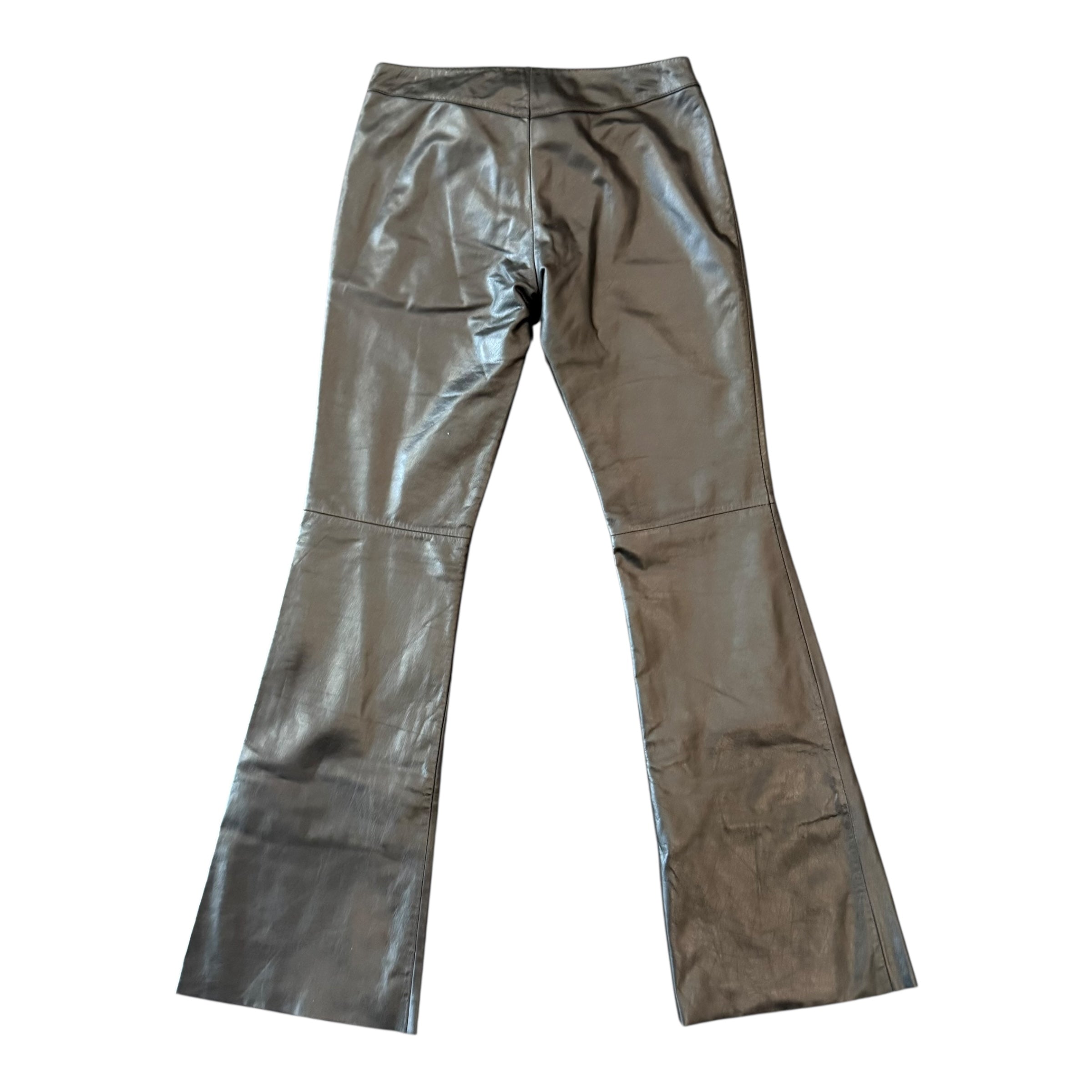 Black Lace Up Leather Pants