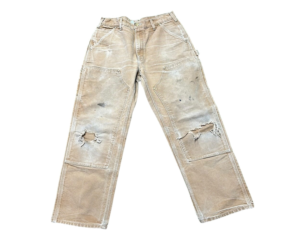 Carhartt Khaki Distressed Double Knee Pants