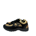 CHANEL Black and Gold CC Emblem Low TopTrainer Sneakers