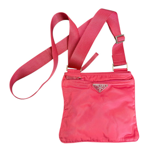 Prada Pink Nylon Shoulder Bag.