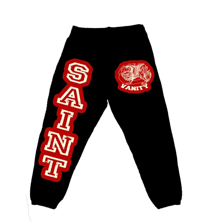 Saint Vanity Blk/Red Varsity Sweatpants