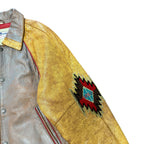 AVIREX Gold/Grey Leather Jacket