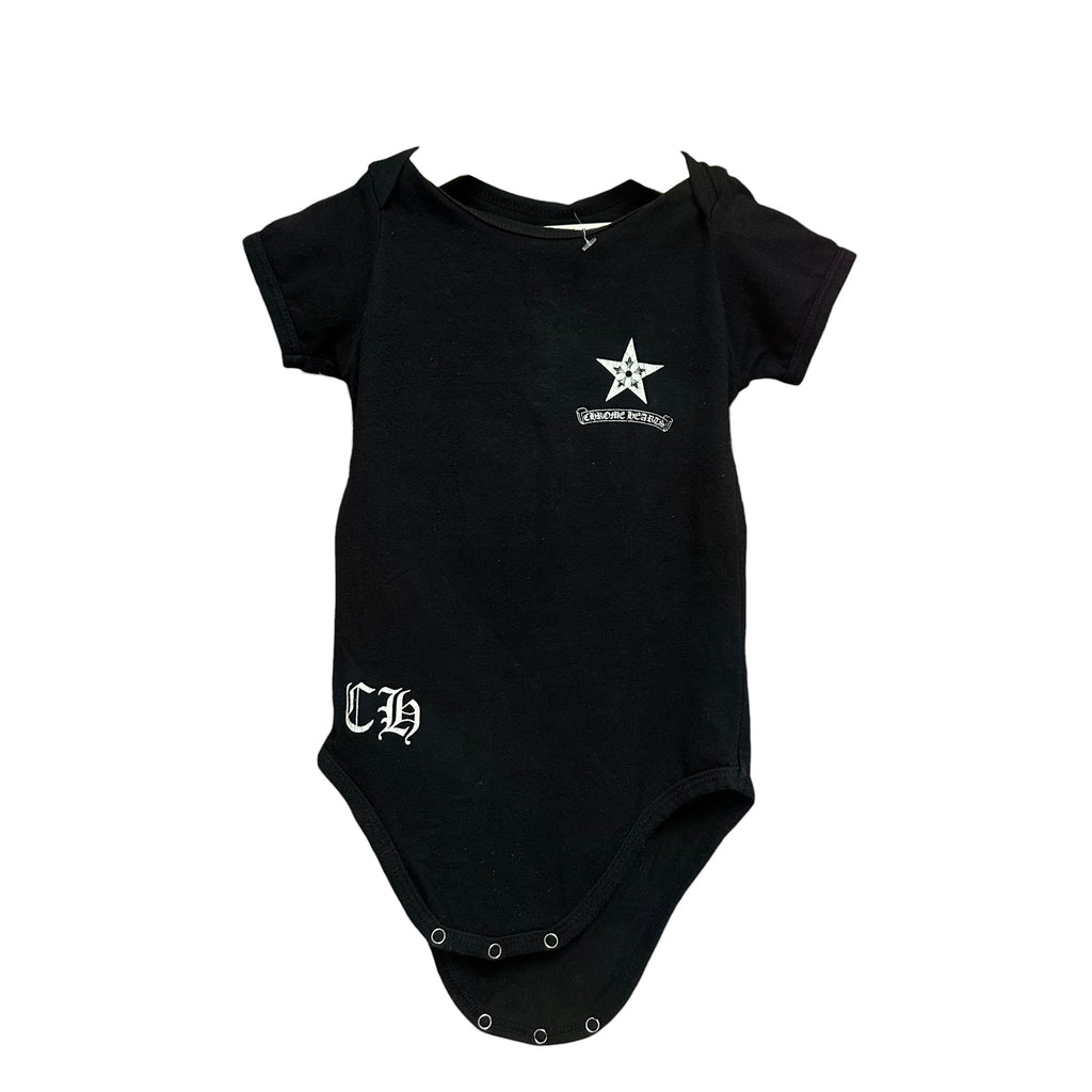 Kids Chrome Hearts Black/Star Onesie