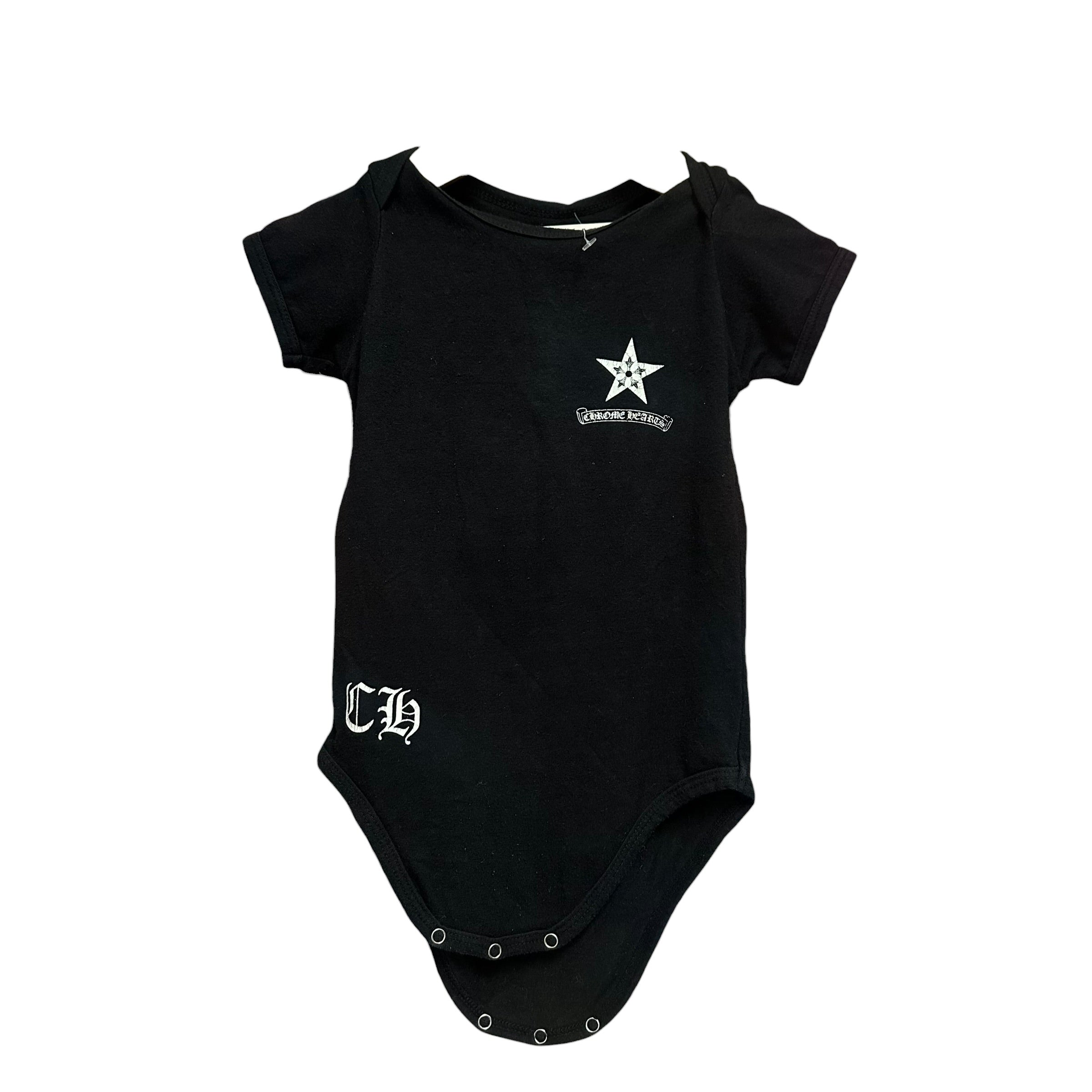 Kids Chrome Hearts Black/Star Onesie