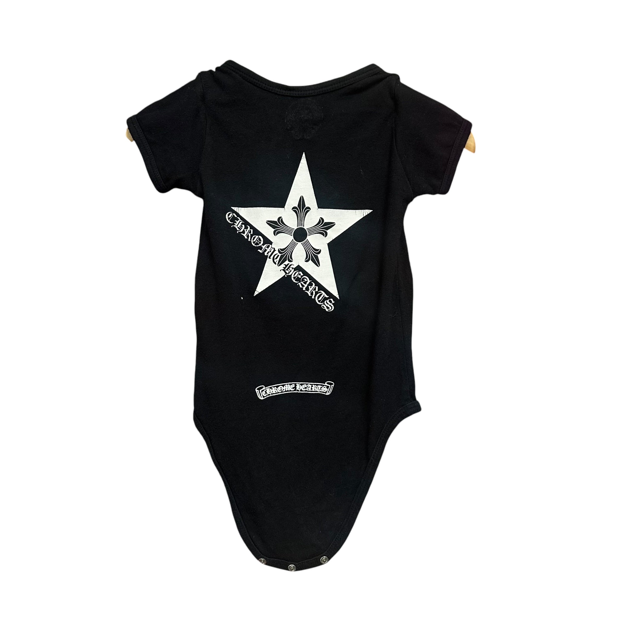 Kids Chrome Hearts Black/Star Onesie