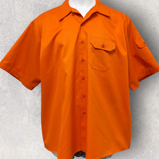 Balenciaga Orange Cargo Button Up