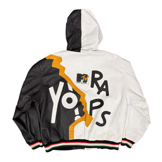 Vintage Yo! MTV Raps Leather Hooded Jacket