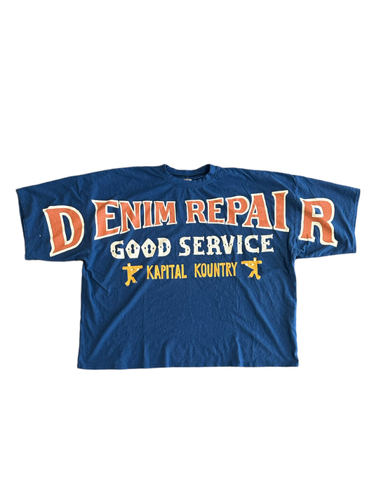 KAPITAL DENIM REPAIR TEE BLUE (PUZ2ZN)