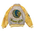 AVIREX Gold/Grey Leather Jacket
