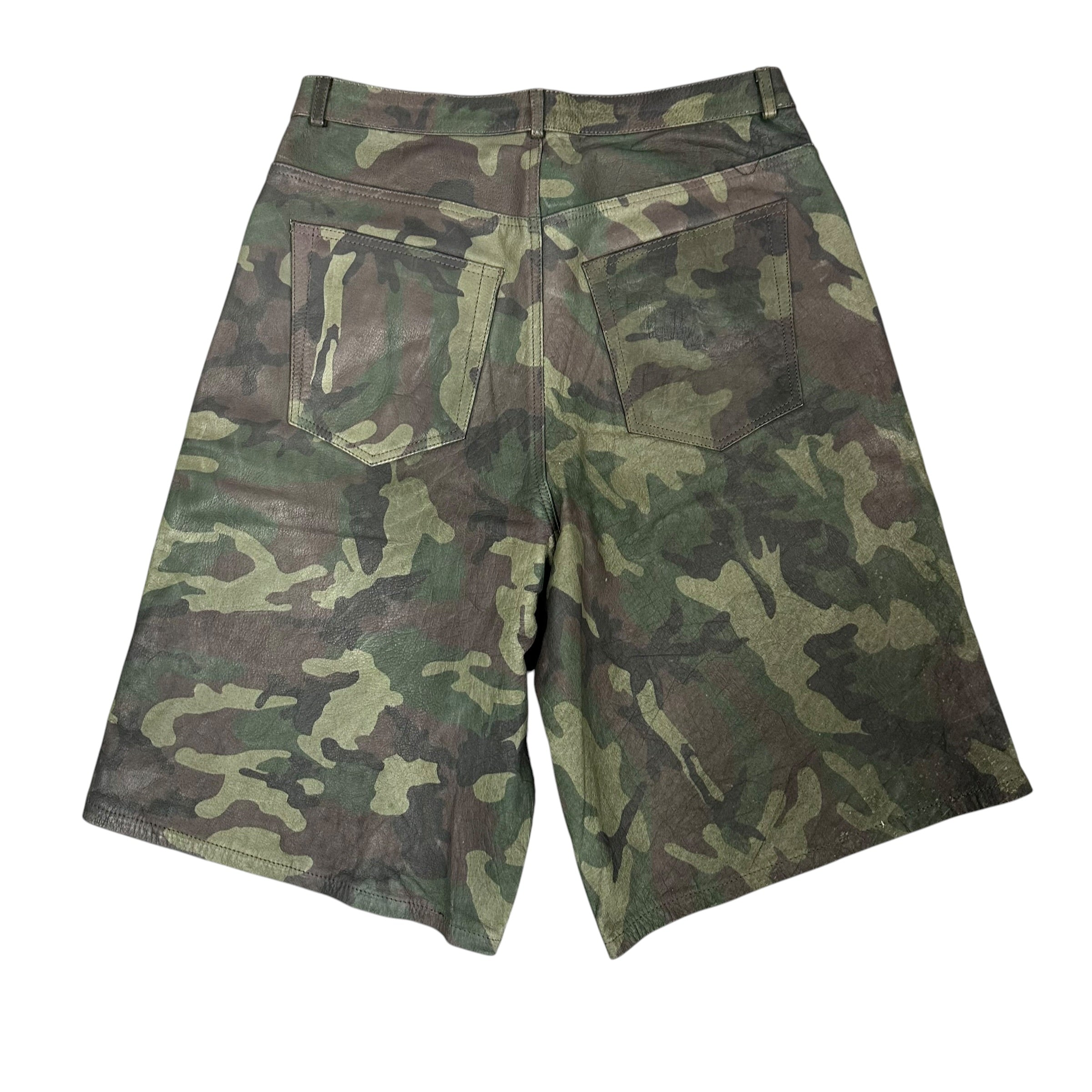 GV Leather Camo Shorts