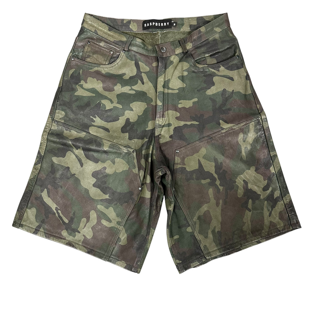 GV Leather Camo Shorts