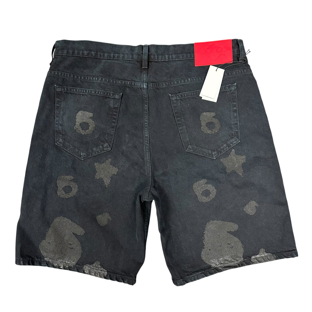 NEW Sp5der Beluga Black Denim Shorts