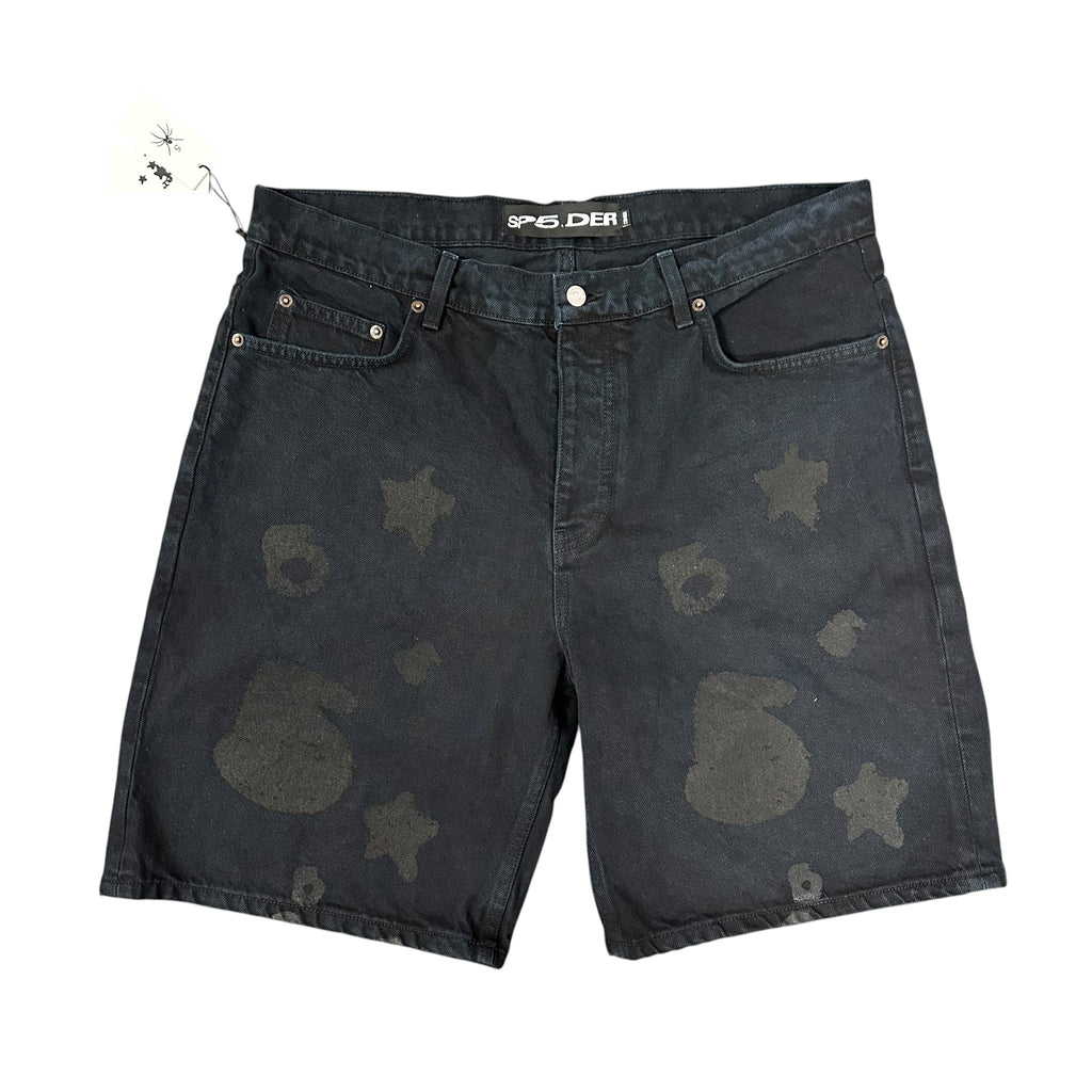 NEW Sp5der Beluga Black Denim Shorts