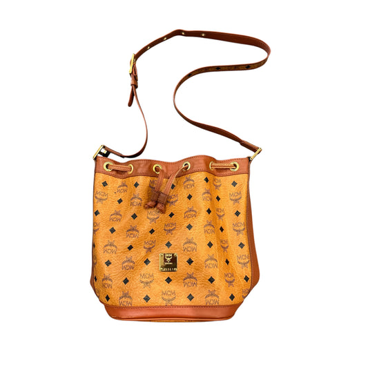 MCM Cognac Drawstring Bag