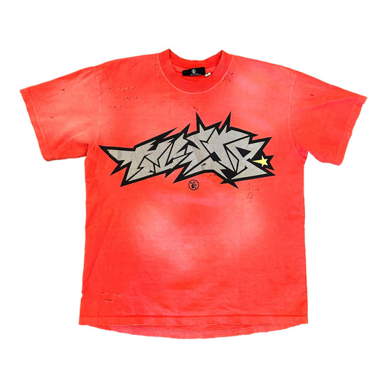 Red Hellstar Crack Print Tee