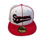 Supreme Piping Script Fitted Hat
