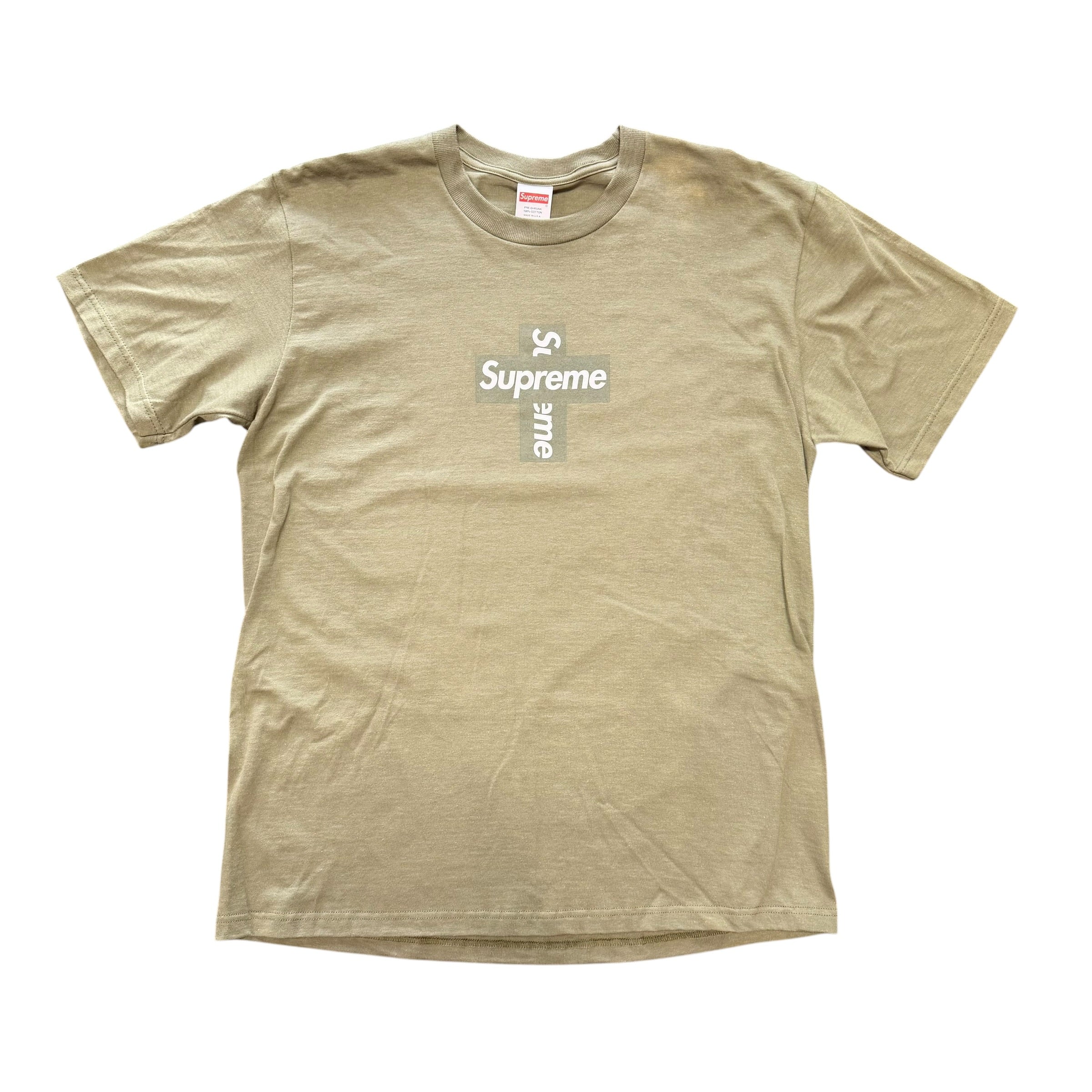 Supreme Cross Box Logo Olive Tee