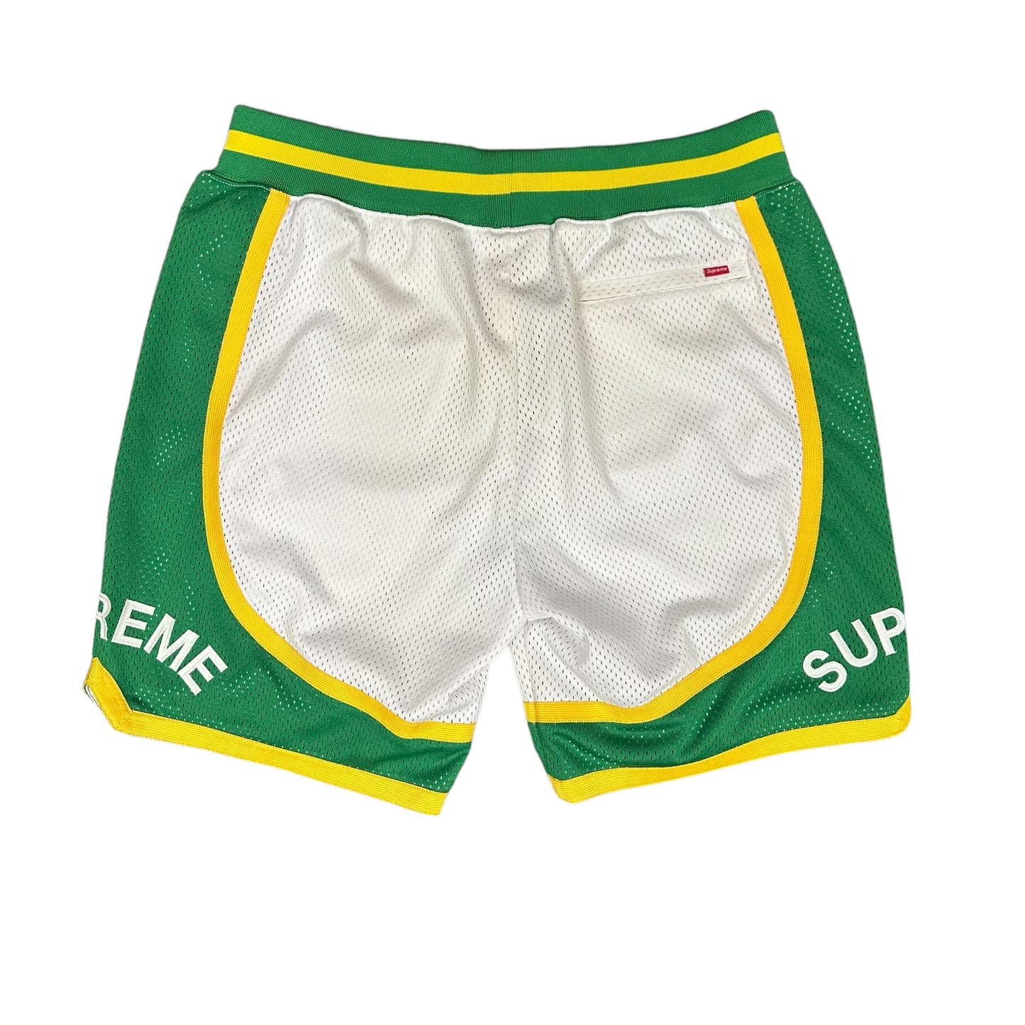 Supreme Wht/Grn/Yllw Basketball Shorts