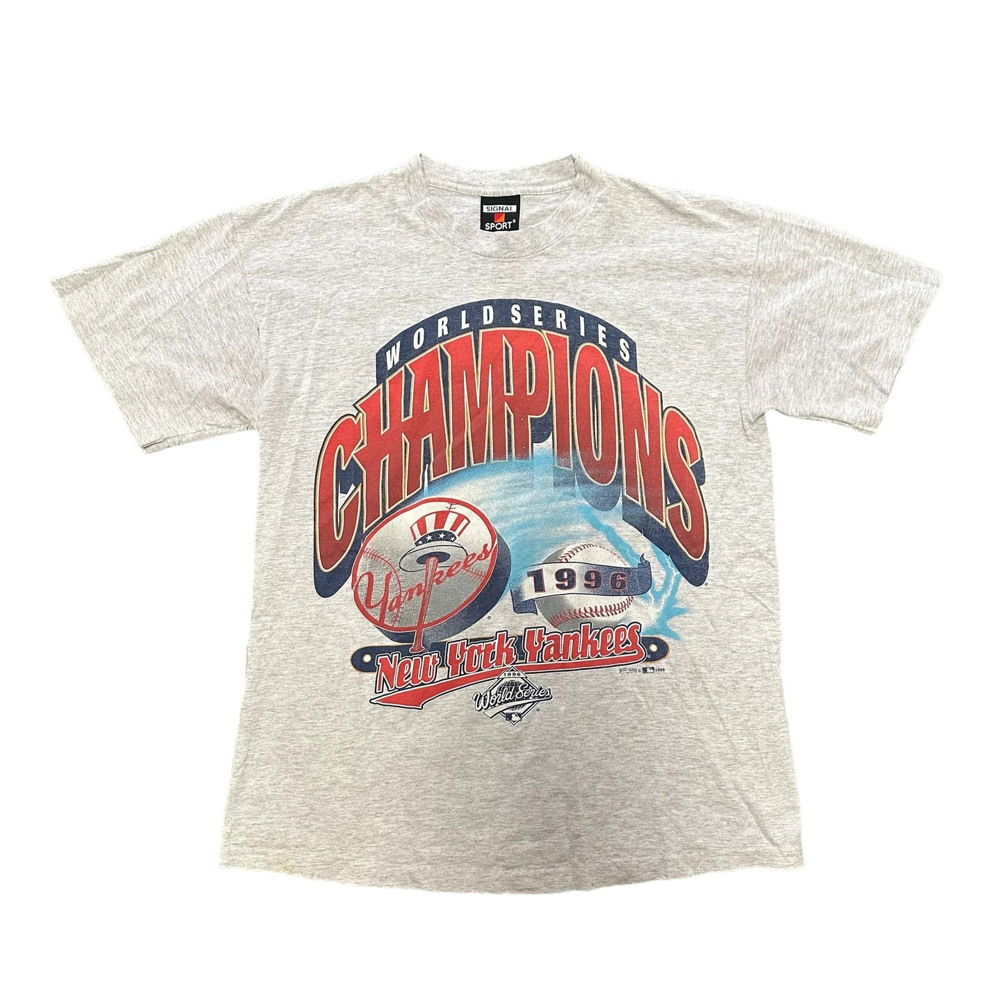 ‘96 Grey NY Yankees WS Champs Tee