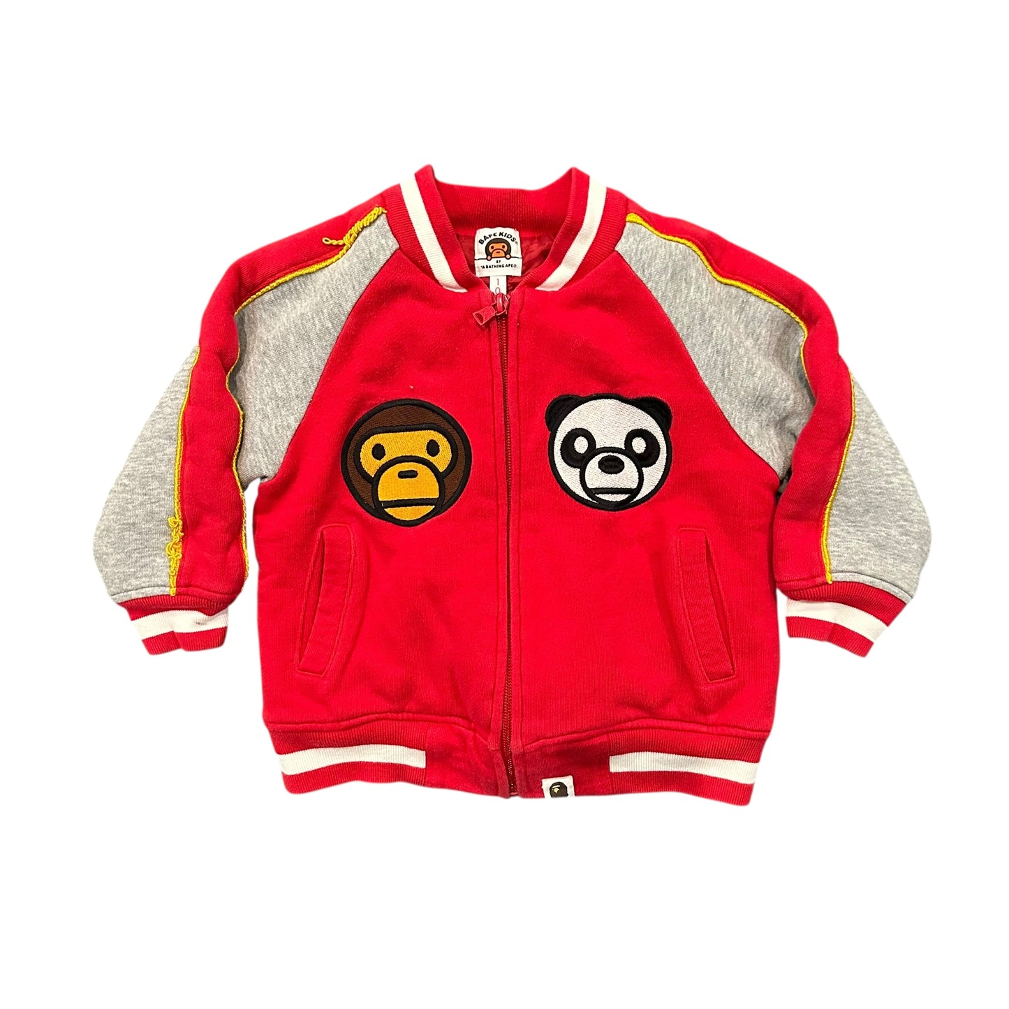 Bape Kids Milo Red/Grey Souvenir Jacket