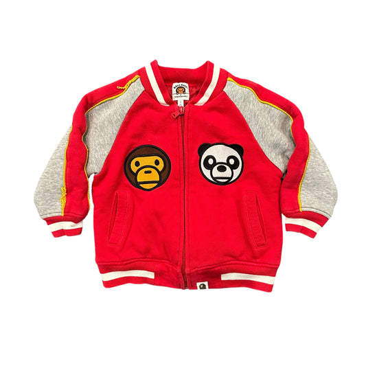 Bape Kids Milo Red/Grey Souvenir Jacket