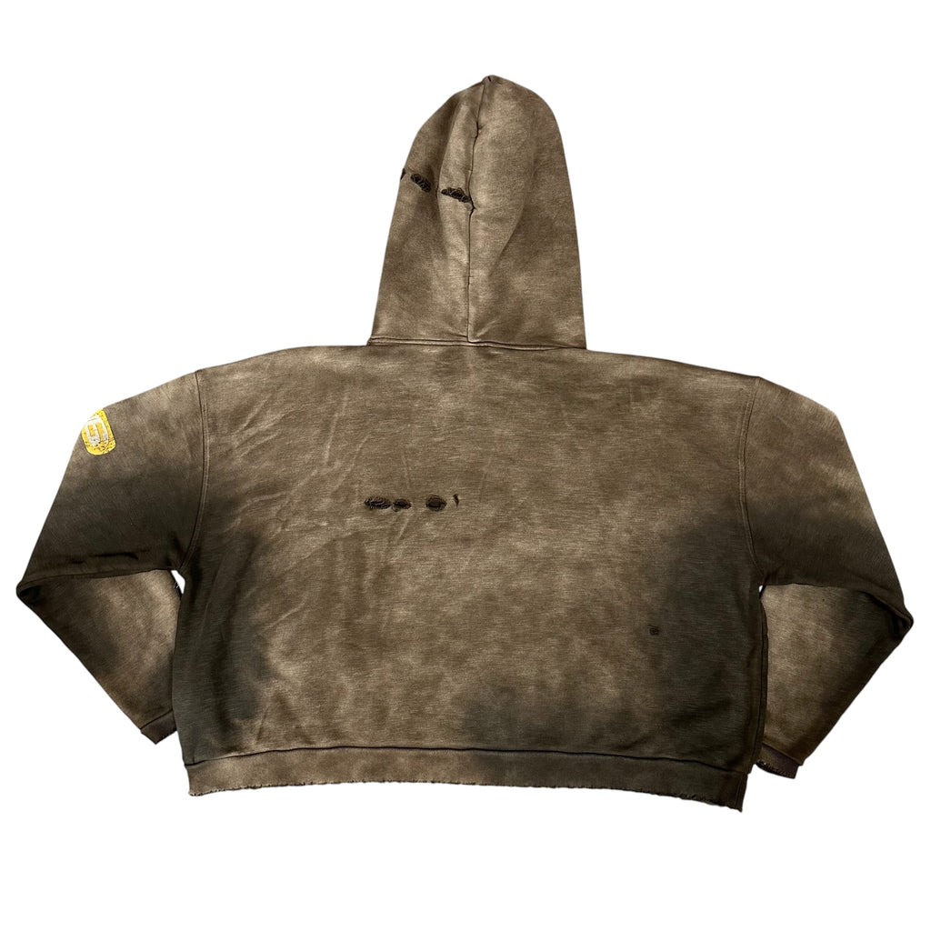 NEW GV Gallery "Raspberry Hills" Distressed Brown Football Hoodie