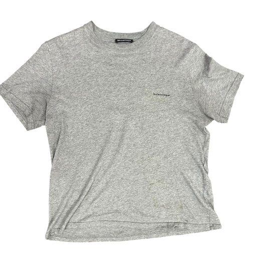 Gray Balenciaga Logo Tee