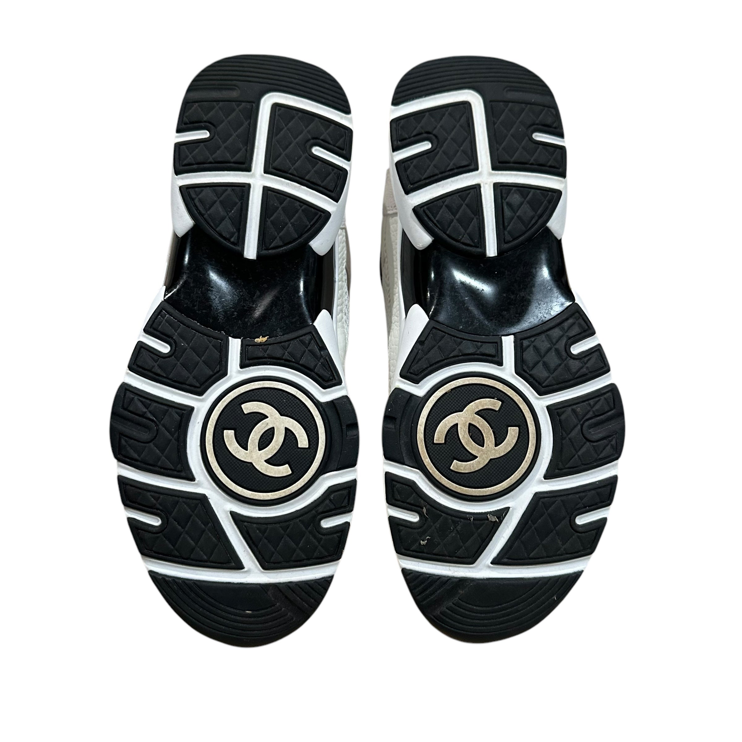 Chanel White/Black Trainers