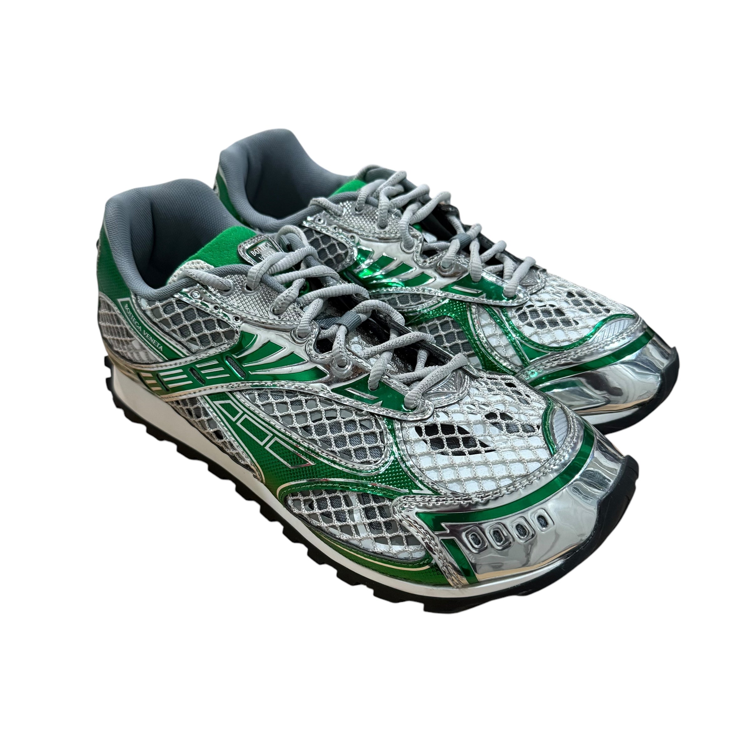 Bottega Veneta Green/Silver Orbit Sneakers