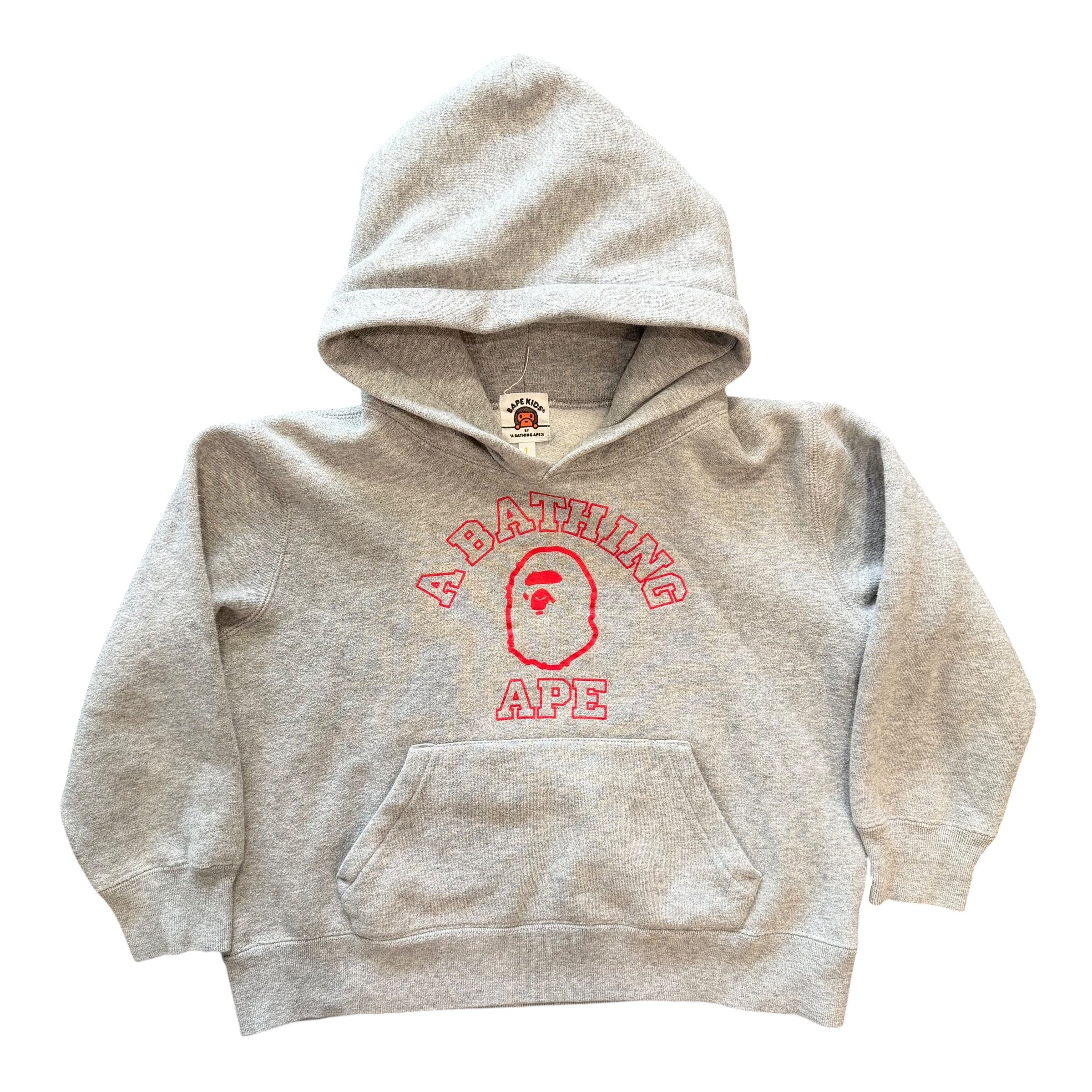 Kids Bape Grey/Red Hoodie