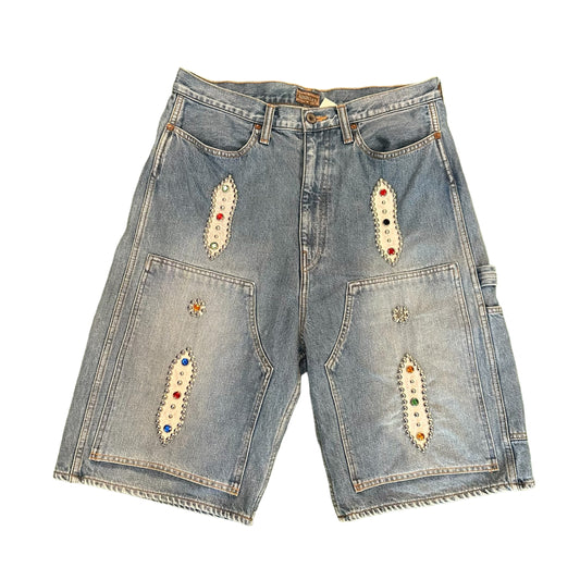 Kapital Rhinestone Denim Shorts