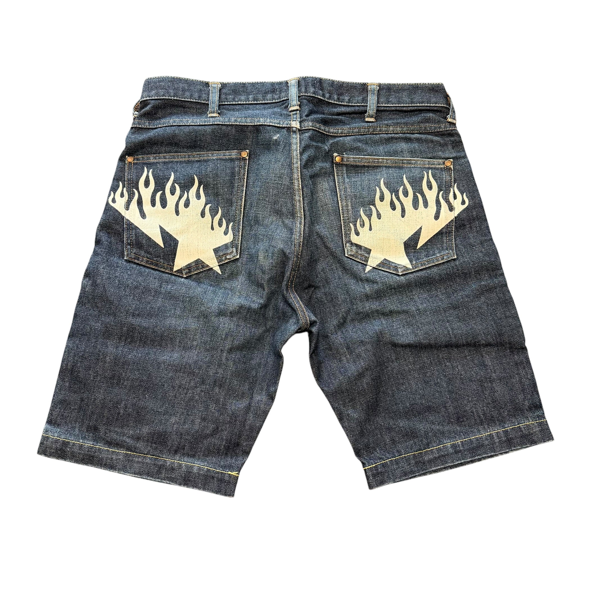 Bape Sta Flame Blue/White Denim Shorts