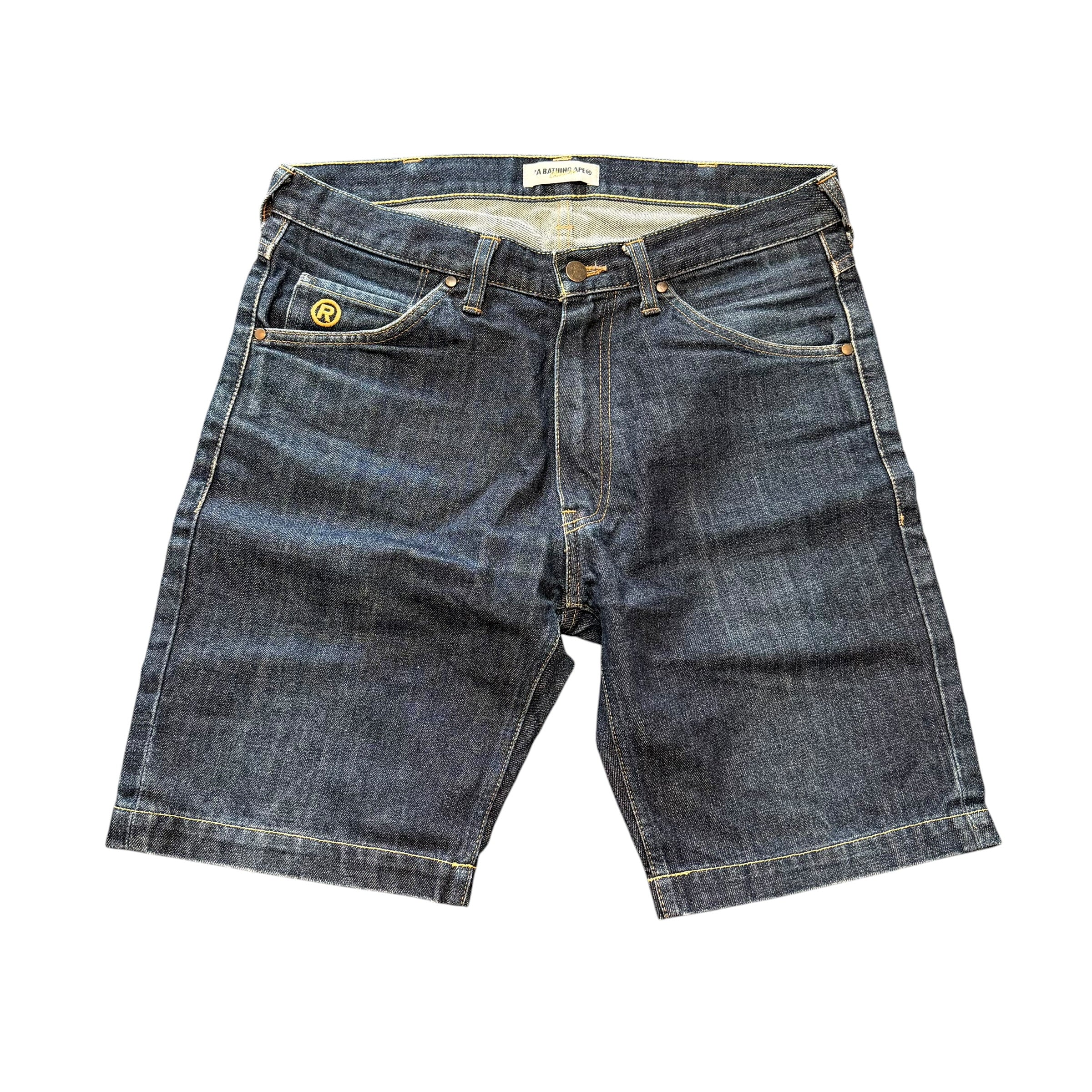 Bape Sta Flame Blue/White Denim Shorts