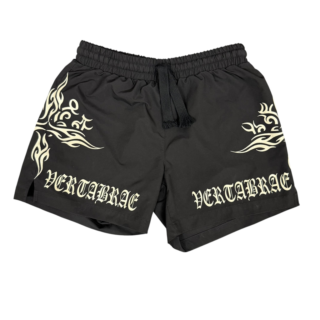 Vertabrae Black Tattoo Shorts