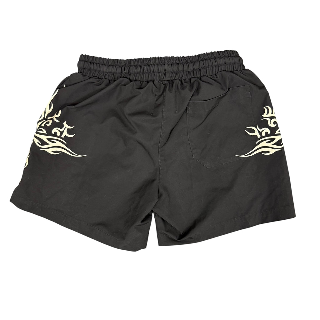 Vertabrae Black Tattoo Shorts