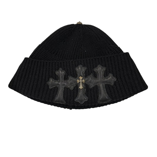 Chrome Hearts Black Triple Cross Beanie