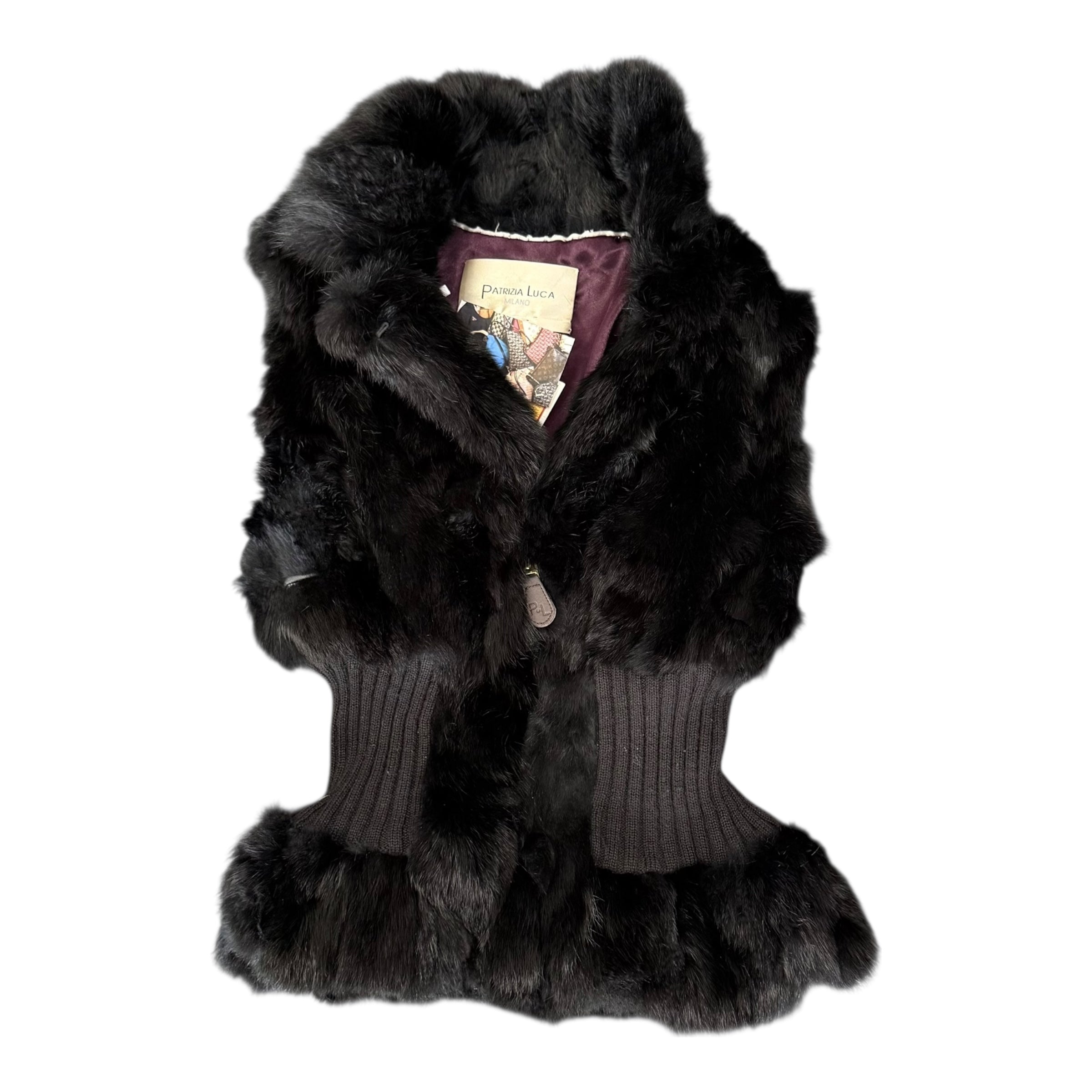Black Patrizia Luca Fur Vest