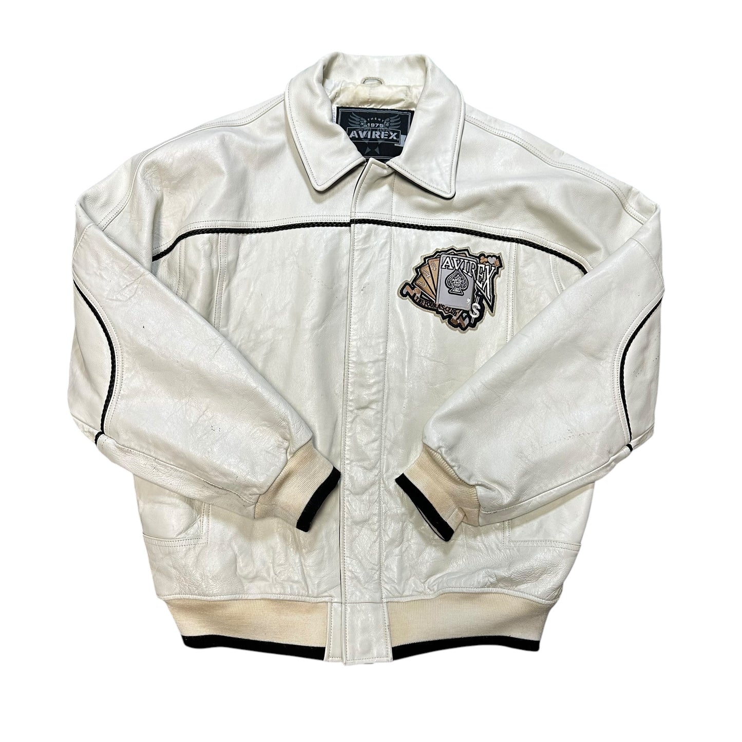 Avirex Leather White Jacket