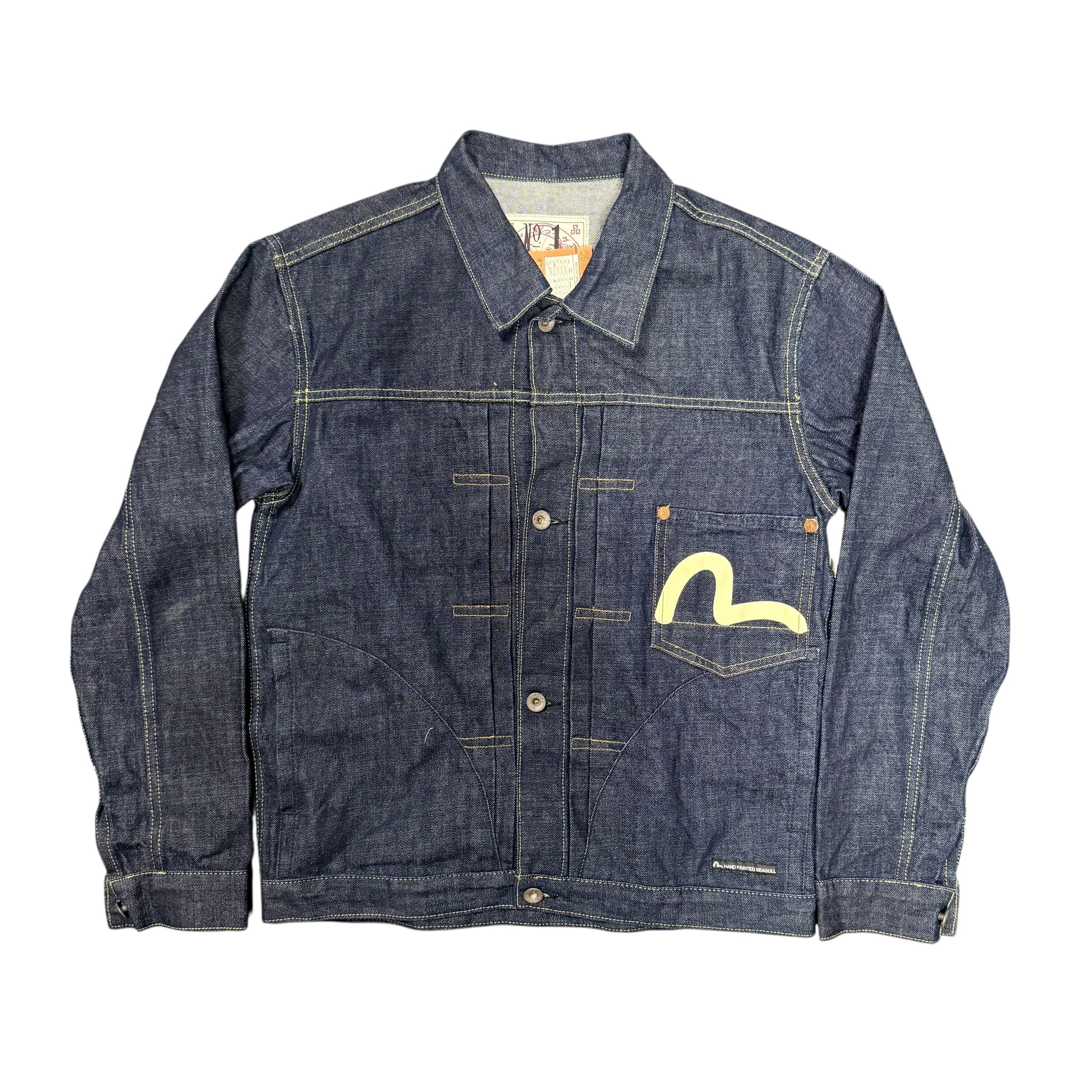 Evisu Denim Jacket (Cream Paint)