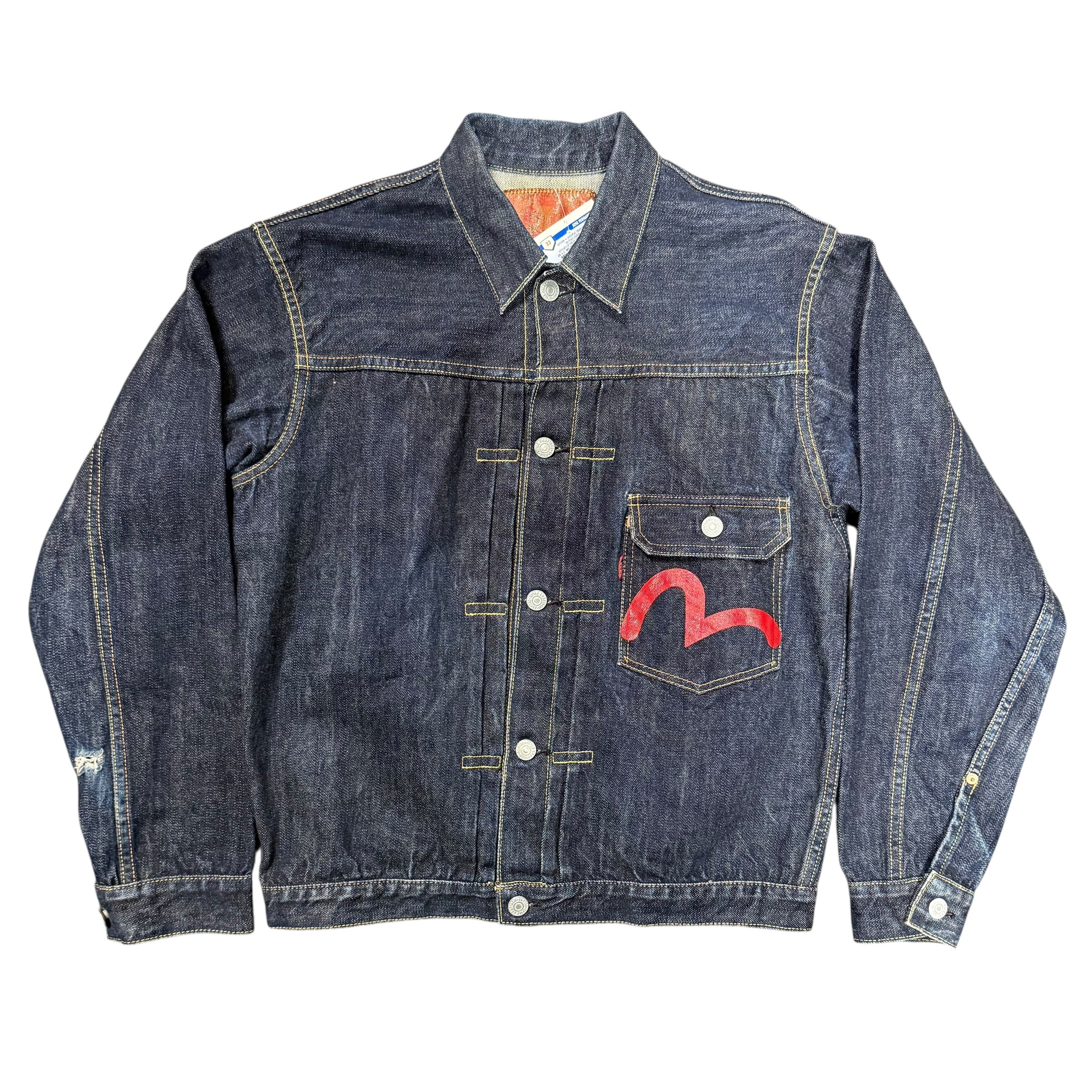 Evisu Denim Jacket (Red Paint)