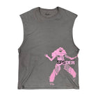 Sp5der Grey/Pink Cutoff Tee