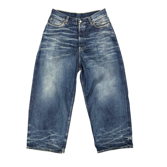Acne Blue Faded Wide Leg Jeans