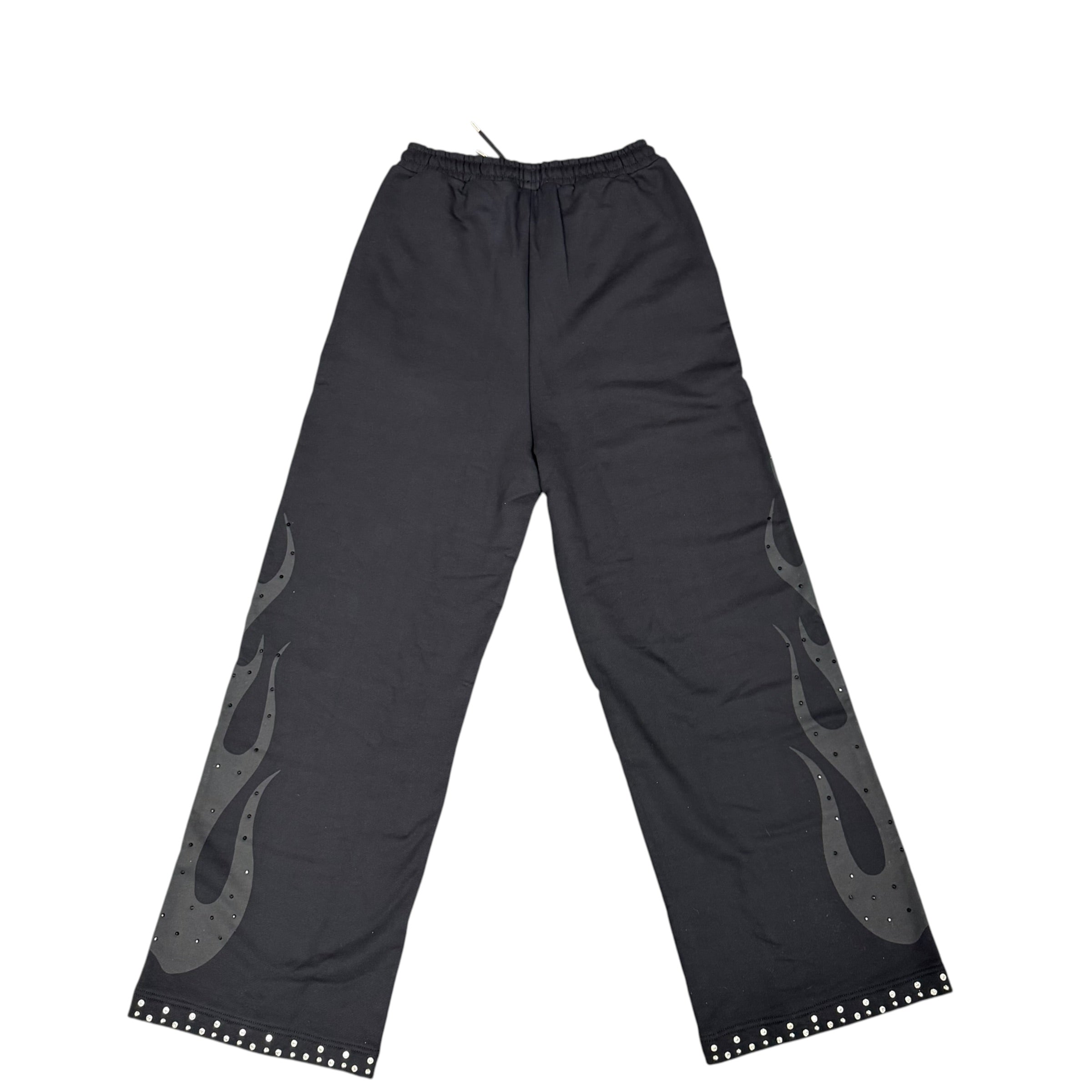 Murd333r.fm Black Rhinestone Sweatpants