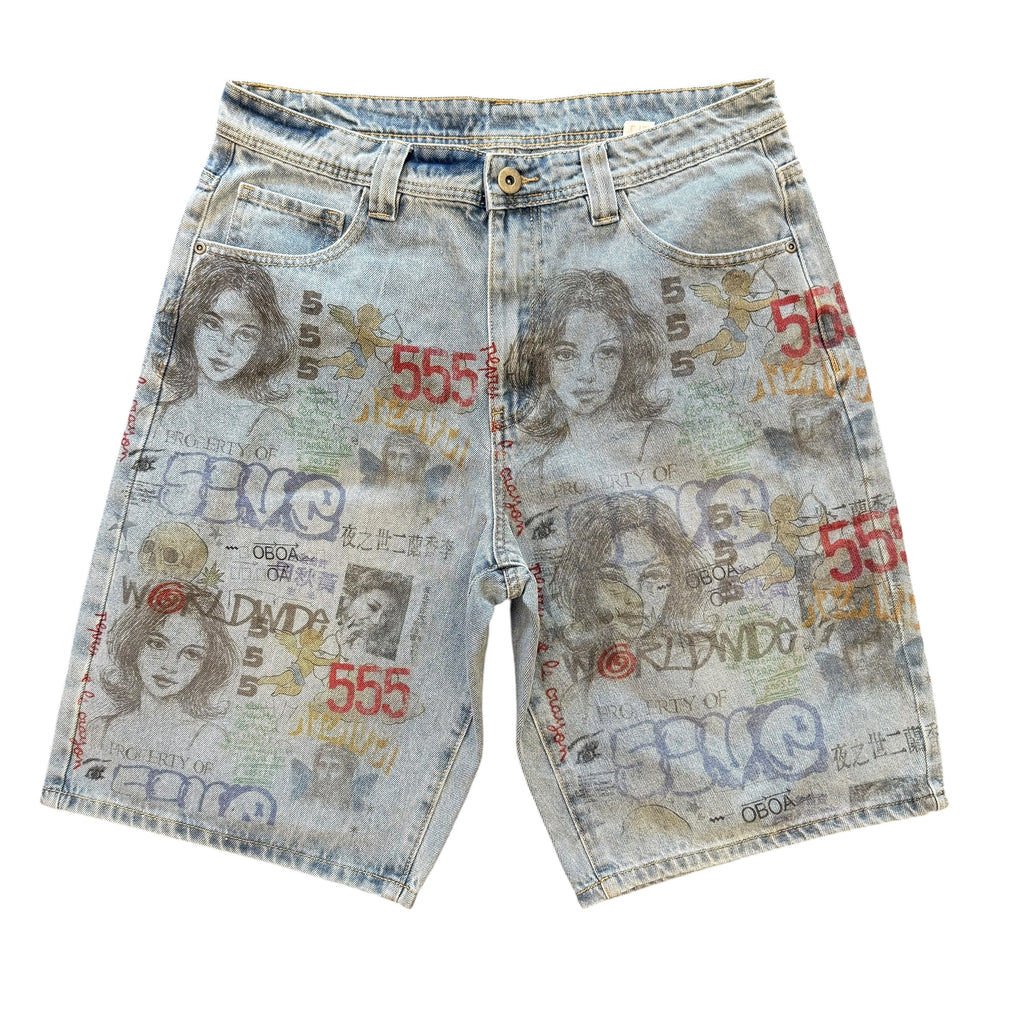5ive.Undergod Sketch Book Denim Shorts