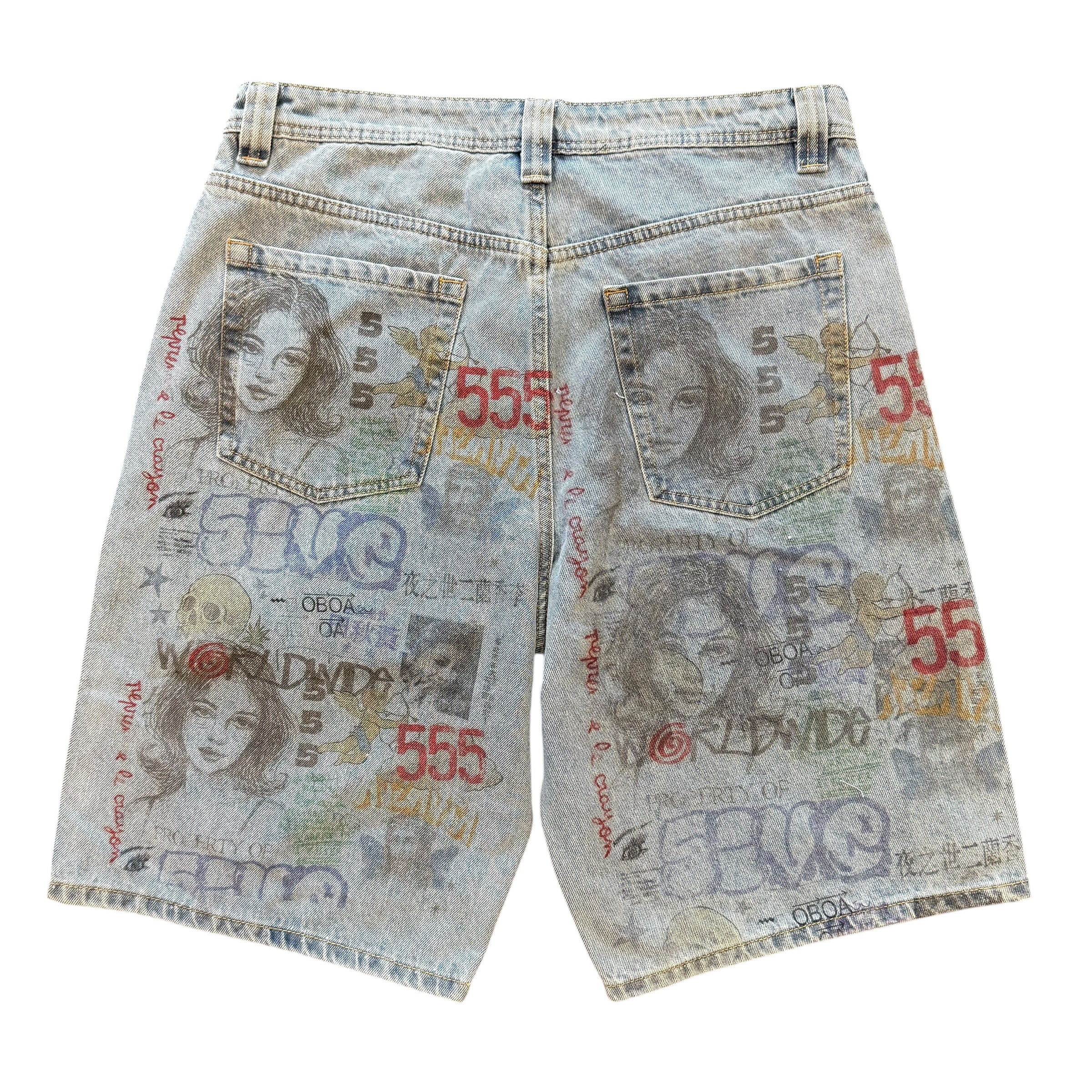 5ive.Undergod Sketch Book Denim Shorts