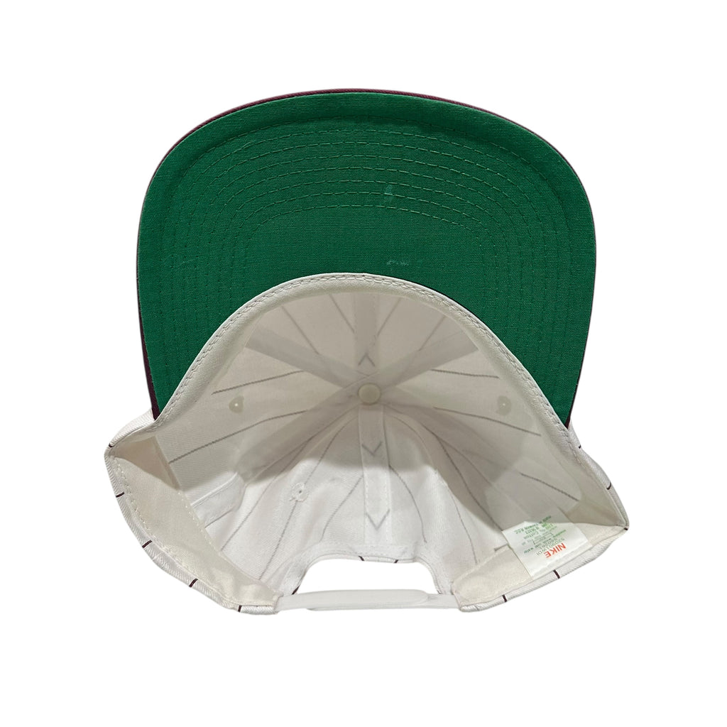 Vintage Nike White/Burgundy Pinstripe Snapback