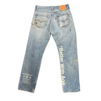 Better With Age Painted Blue Jeans