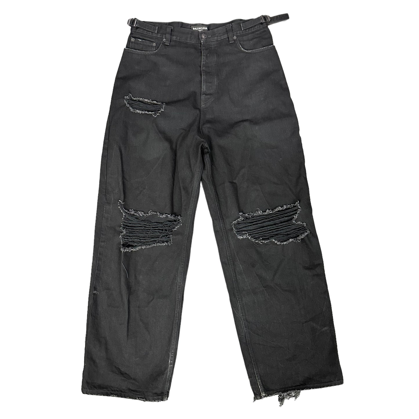 Balenciaga Black Distressed Jeans