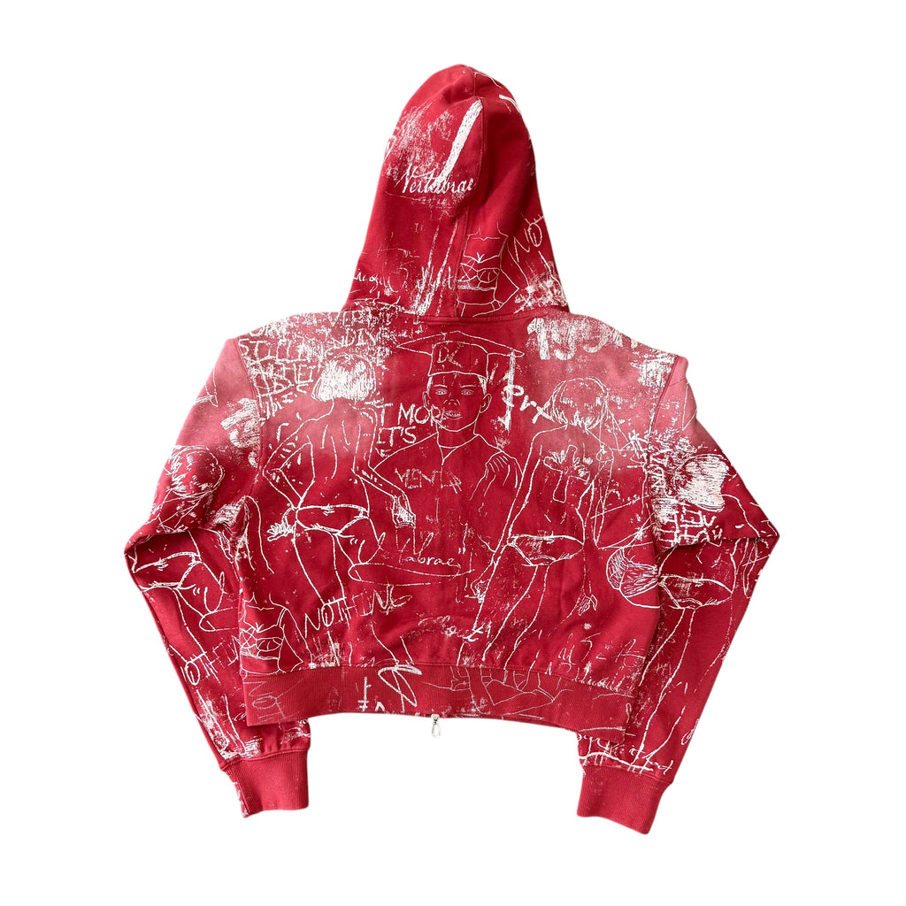 Vertabrae Red Graffiti Hoodie