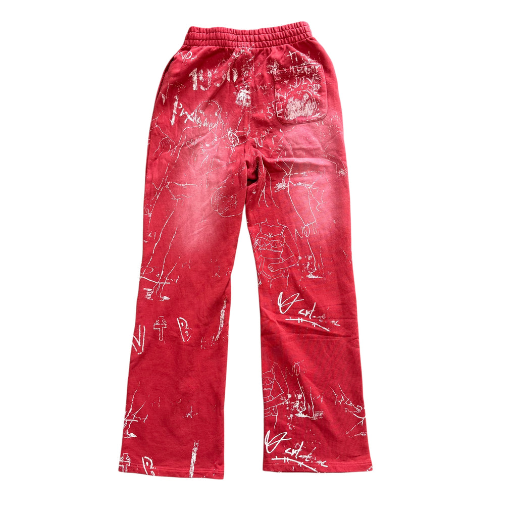 Vertabrae Red Graffiti Sweatpants